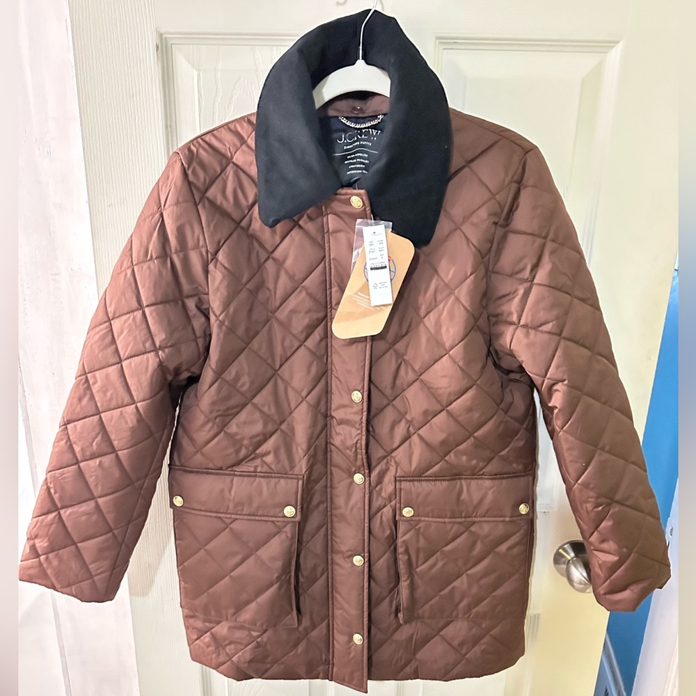 J. Crew BROWN Spring Heritage Quilted Barn Jacket NWT Sz Small